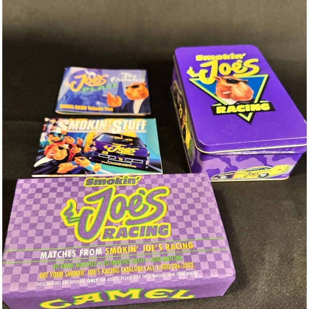 Vintage 1994 Smokin Joe's Racing Camel Tin Sealed Matches NASCAR Promo Lot